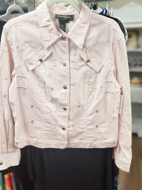 Christine Phillipe' Light Pink Jean Jacket